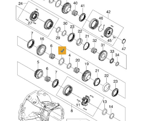 Arandela de caja de cambios